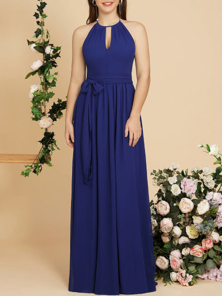 Robe cocktail bleu roi