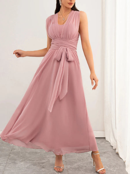 Robe cocktail rose poudre