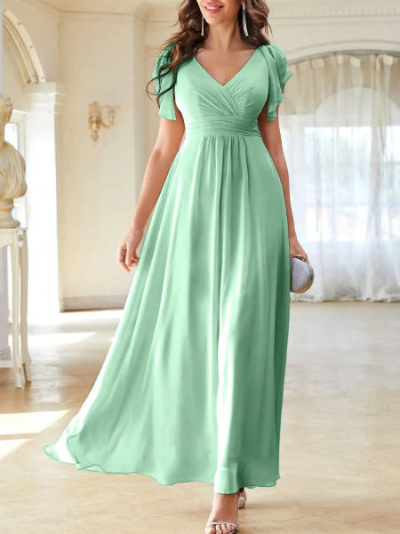 Robe cocktail vert d'eau