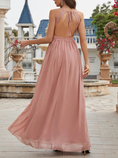 Robe cocktail vieux rose