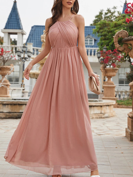 Robe cocktail vieux rose
