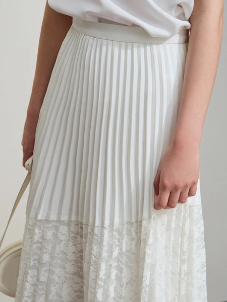 détails jupe longue plissée mariage