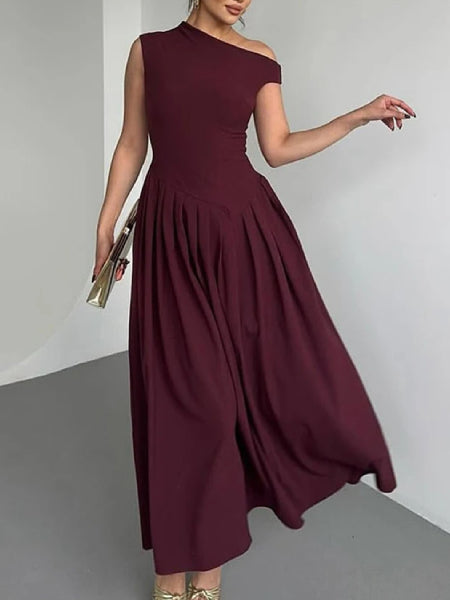 robe cocktail longue bordeaux