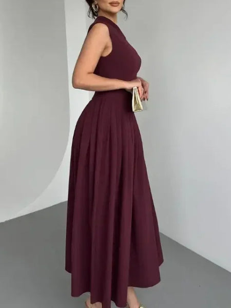 robe cocktail longue bordeaux