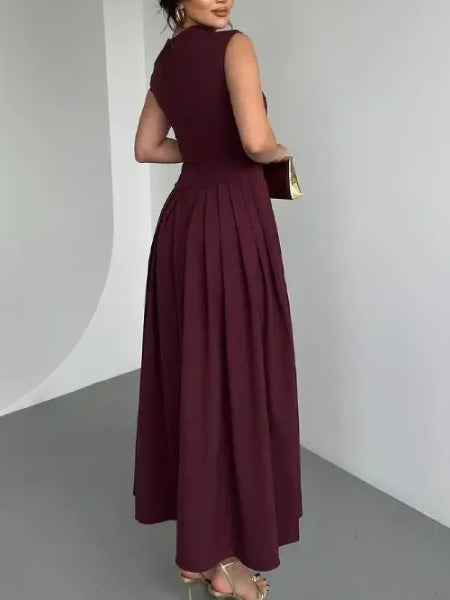 robe cocktail longue bordeaux
