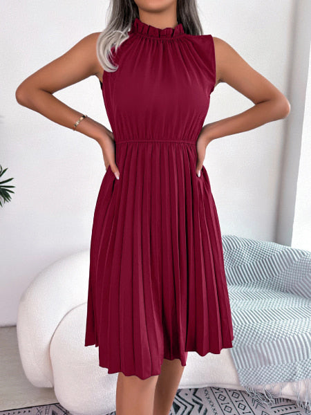 Robe cocktail bordeaux courte