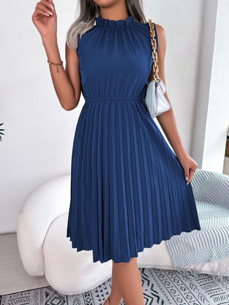 Robe cocktail courte bleu